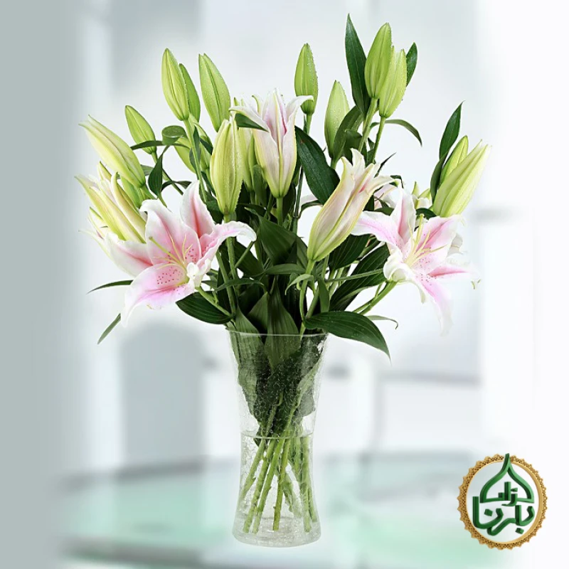 Lily with Glass vase